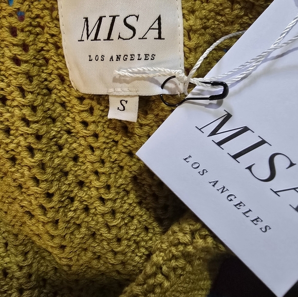 Misa Mustard Yellow Crochet Top NWT - Picture 5 of 5